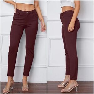 Stitch & Stretch Skinnies - Burgundy